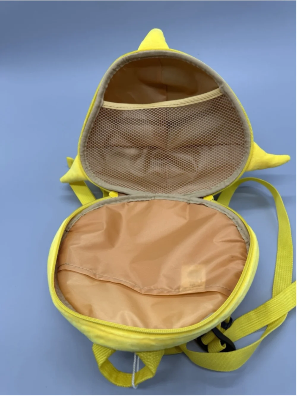 Pinkfong Baby Shark Yellow Small Kids Plush Backpack Polyester Zip Pockets